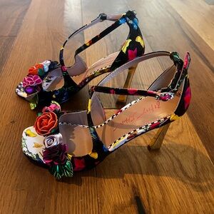 Betsey Johnson Floral Appliqué Heels